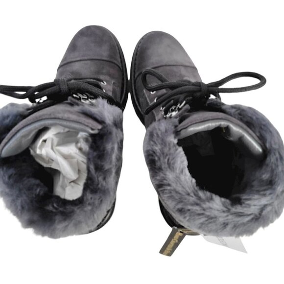 NWT Made In Italy Genuine Suede Leather Ankle Booties Boots Gray Women Size 8 - Picture 13 of 15